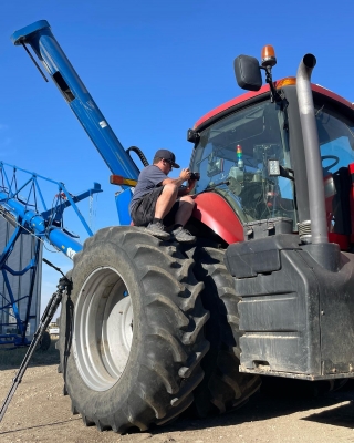 Getting the shot 🎥 for @rcfarmarm a device that sits over top of the console so you can start your tractor, PTO, increase RPM etc without having to climb into the cab saving labour and making it safe! 🎥 🚜 🤖